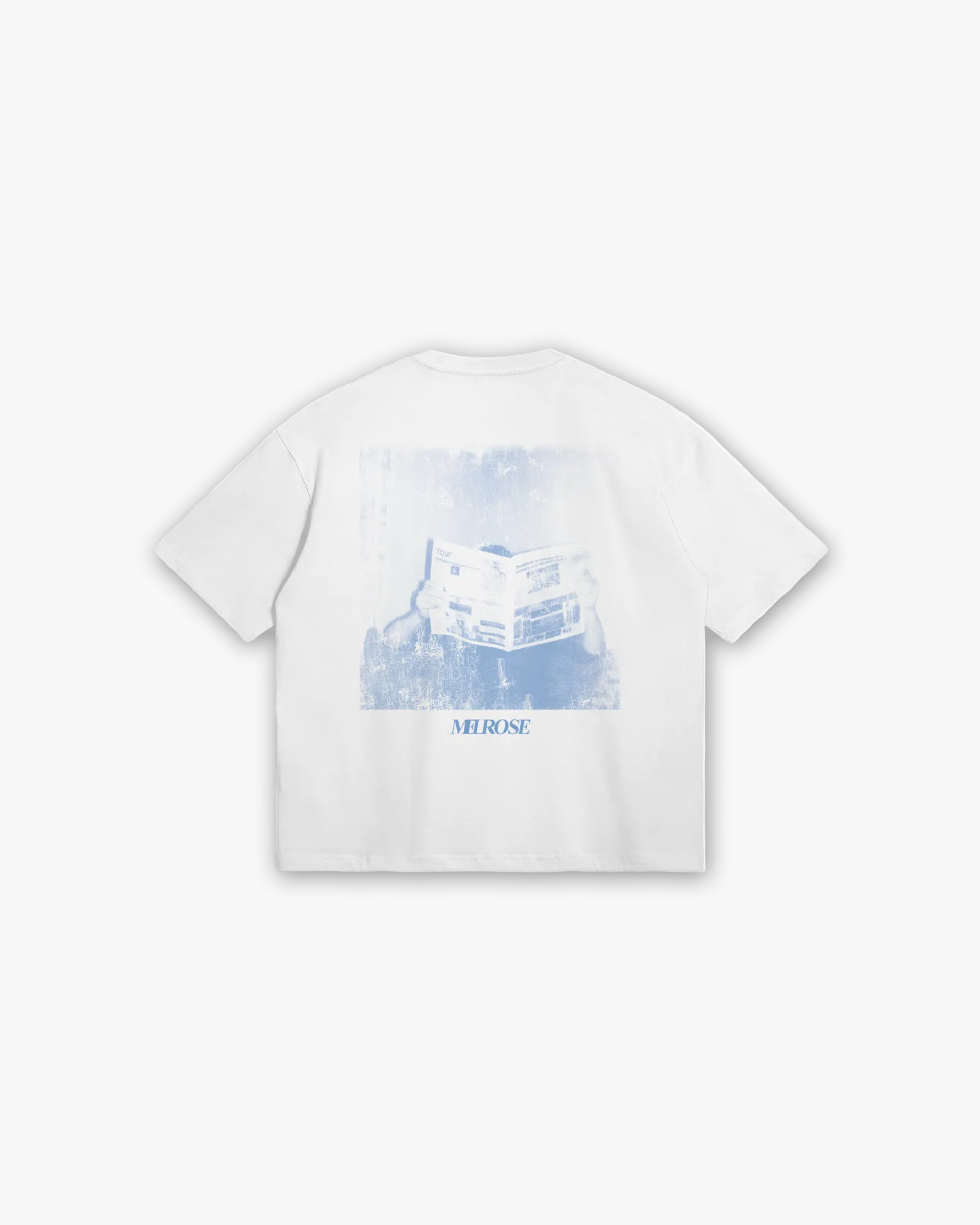Melrose Newspaper Graphic Tee Blue Back
