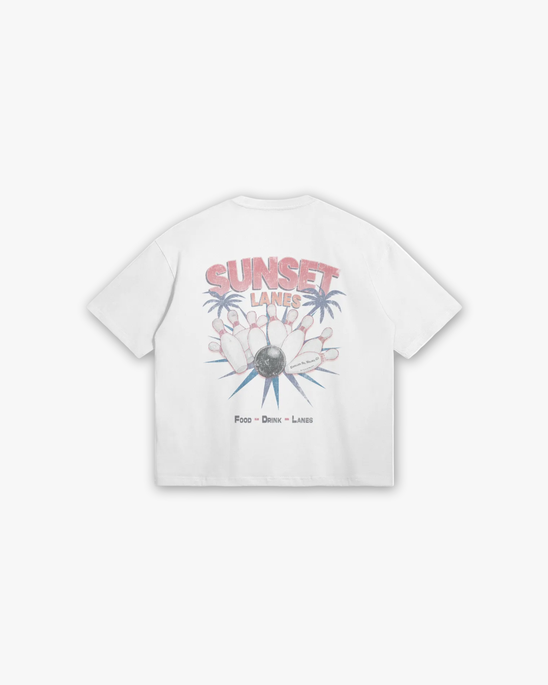 Melrose Sunset Lanes Graphic Tee White Back