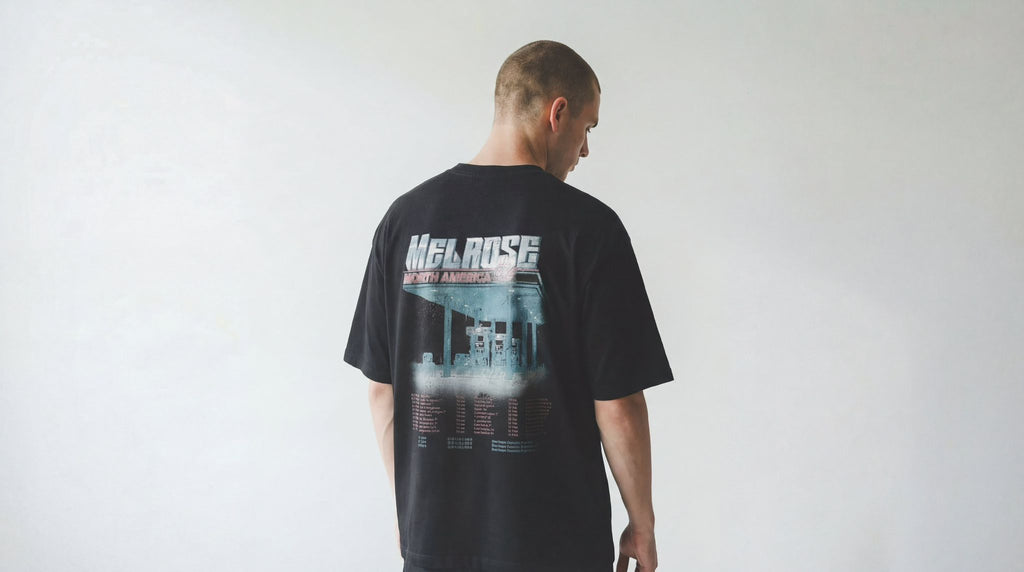 Melrose Tour Graphic Tee Black Model Image